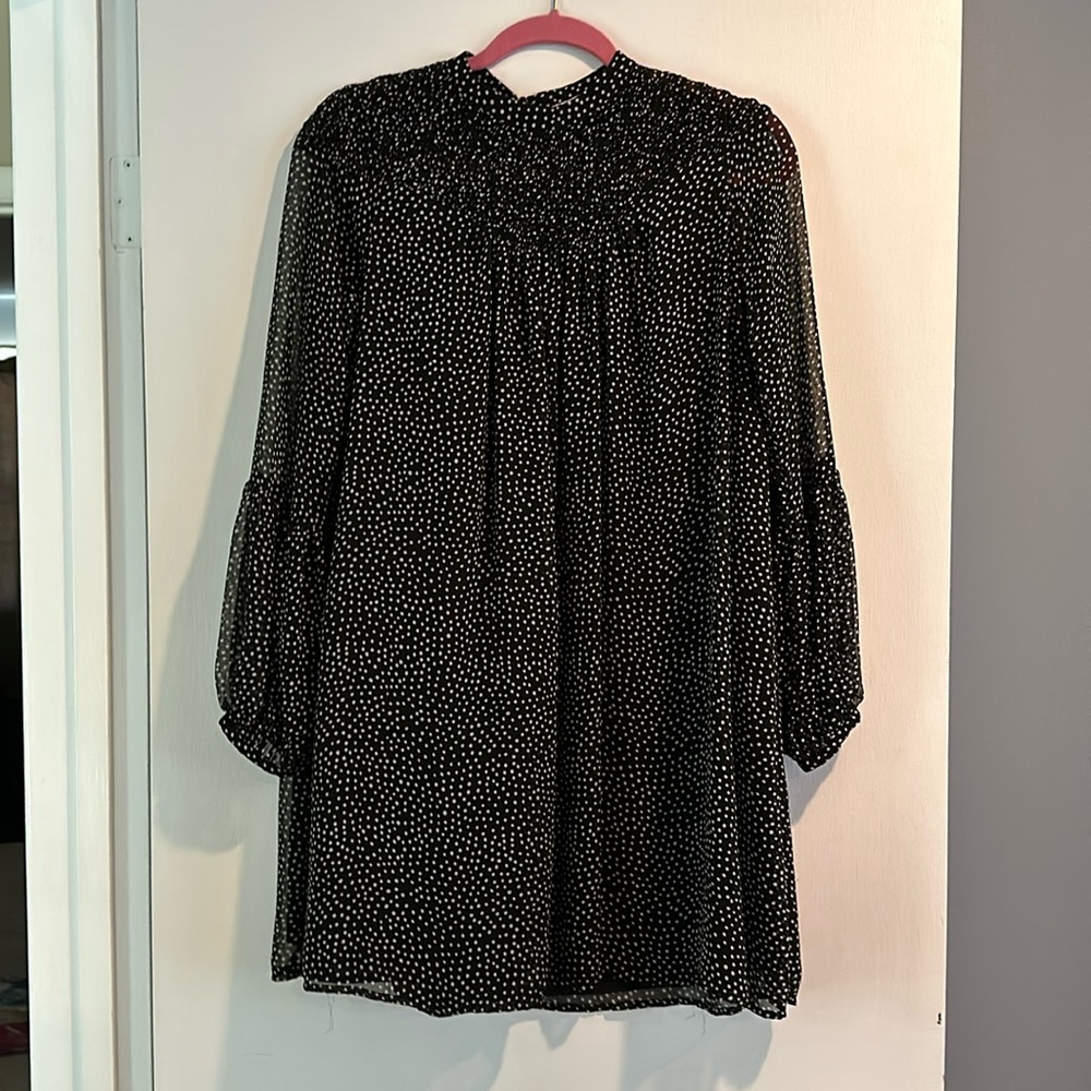 Zara black and white polka dot dress